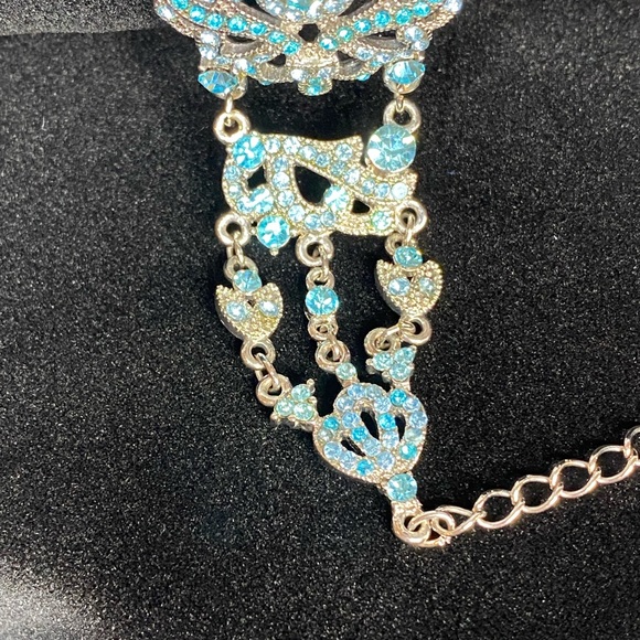 VLMC Vintage Victorian Style Bracelet / Aquamarine Colored / Blue / Adjustable - Picture 7 of 13